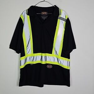 Pioneer XL black reflective class 1 level 2 storm master traffic short sleeve